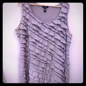 Alfani gray ruffle mini dress